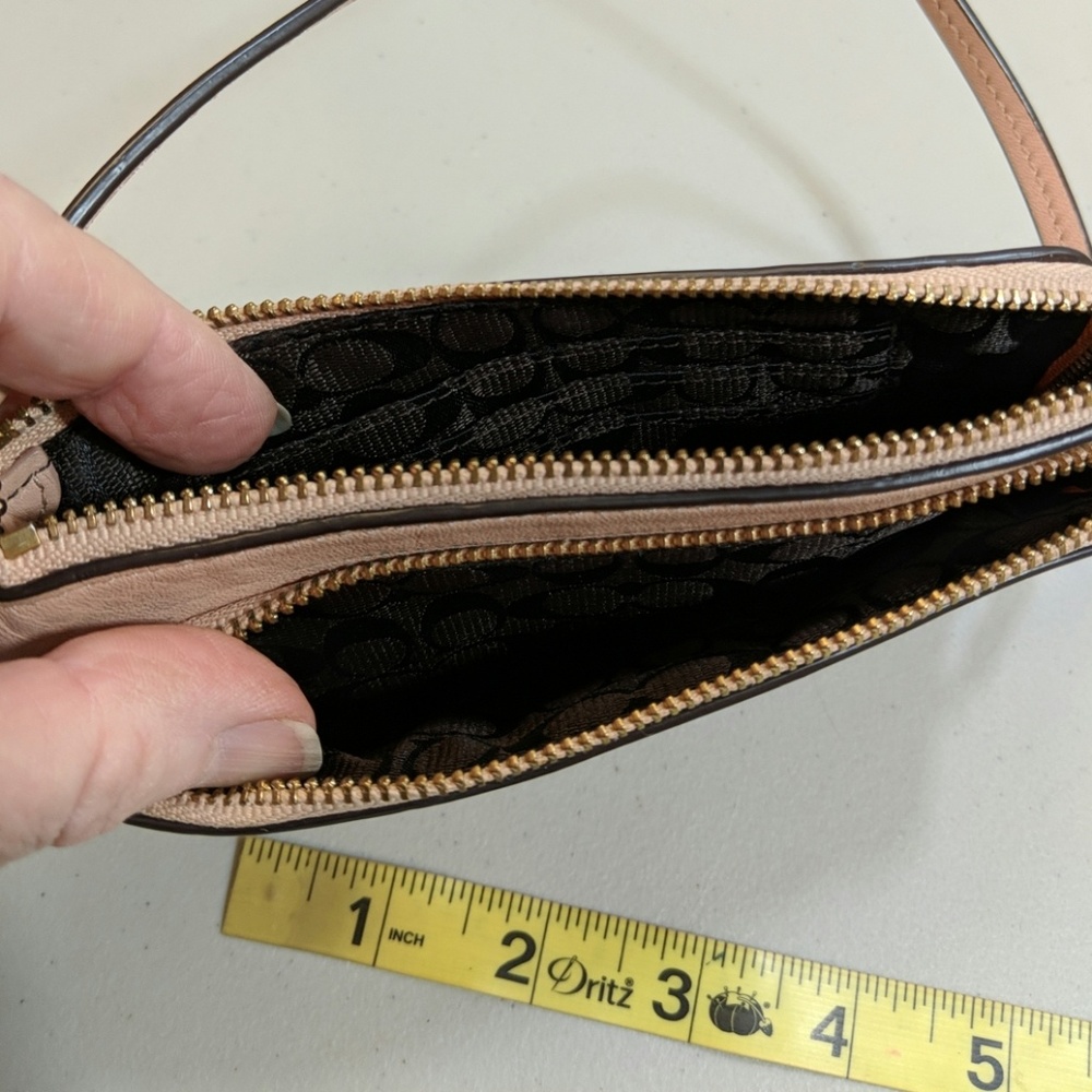 Coach Pink Leather Wristlet Small w/ Two Pockets - Picture 7 of 8